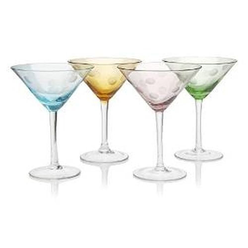POLKA DOT MARTINI, SET OF 4, 8 OZ.