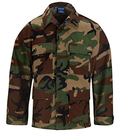 BDU Coat (100% Cotton Ripstop) XXL Long (Woodland)