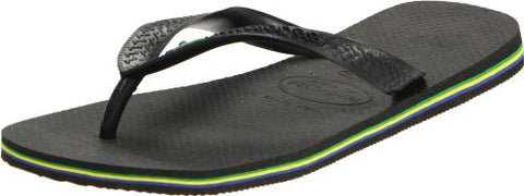 Havaianas Men's Brasil Logo Flip Flop ,Black,45/46 BR (12 M US)