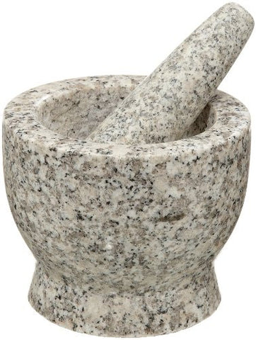 Mortar & Pestle "Solomon", 3 3/4" H, White Granite