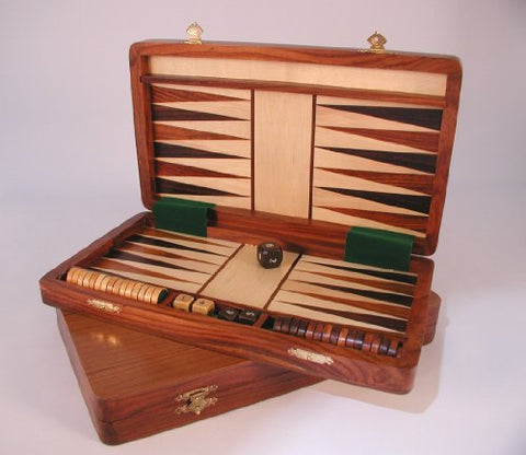 12" Magnetic Inlaid Wood Backgammon