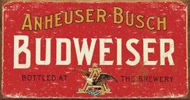 Budweiser - Weathered, 16"W x 8.5"H