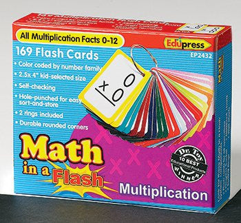 Math in a Color-Coded Flash Cards, Multiplication