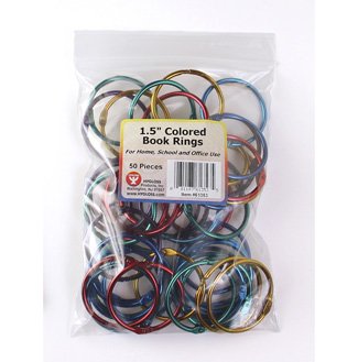 Book Rings - 1 1/2" Assorted Metallic Colors (50 Rings)
