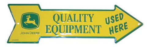 JD Arrow Sign "Quality Equipment", Yellow