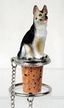 GERMAN SHEPHERD TAN & BLACK BOTTLE STOPPER