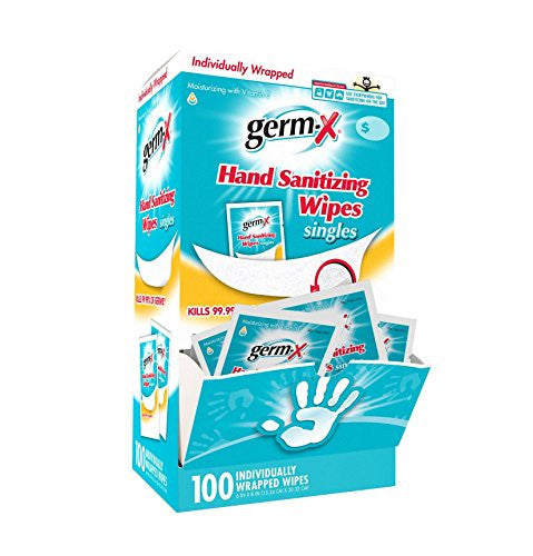 Germ-X Antibacterial Soft Hand Wipes Singles (100 Ct Box)