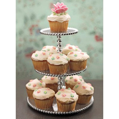 Pearled 3-Tiered Cupcake Server