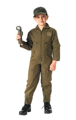 Kids Olive Drab Air Force Type Flightsuit - Extra Small