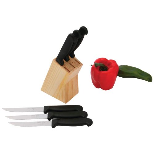 Diamond Cut® Supreme 6pc Steak Knife Set in a Sturdy Wood Block