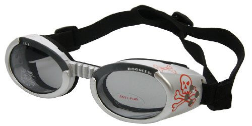 Silver Skull ILS Doggles with Light Smoke Lens - Large