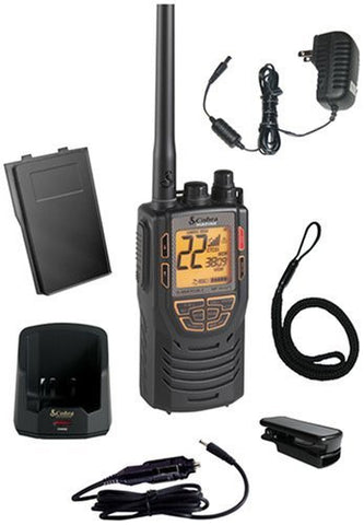 Cobra Compact 5 Watt (3 Power Selections) Marine VHF & GMRS Handheld Radio with JIS7 Submersible Standards, Tri-Watch NOAA Weather