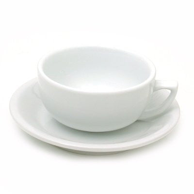 Vertex Ceramic Latte Bowl/Cup and Saucer Set, 14oz