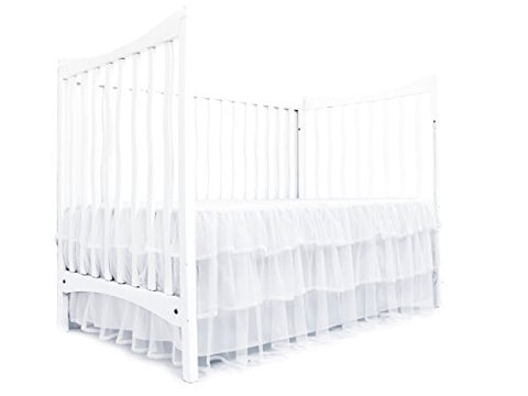 Tulle Triple Layer Crib Skirt White