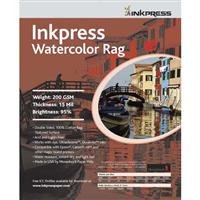 Watercolor Rag 200, Textured Surface, 15 mil, 95 Percent Bright, Single Sided, 13 x 19, 25 Sheets