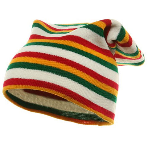 Rasta/NYE, Rasta Long Beanies-White RGY (fits from Child to Adult)