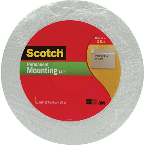 Mounting Tape Off-White 1/2 in x 36 yd Retail Label