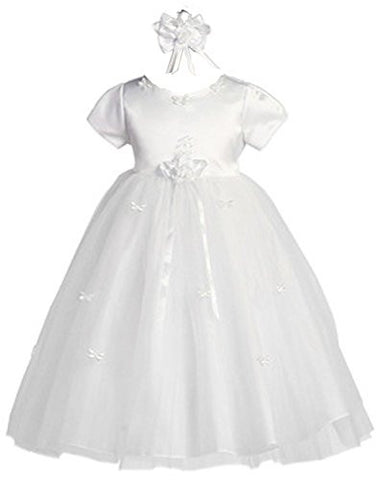 Baby-Girls Butterfly Tulle Dress & Headband - White, Small