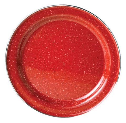 SS RIM DINNER PLATE RED