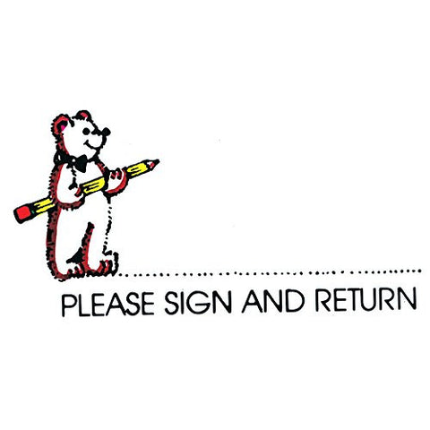SIGN & RETURN BEAR & PENCIL