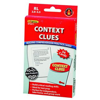 Context Clues Reading Comprehension Practice Cards, Red Level