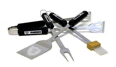 Oakland Raiders Bbq Set (4 Piece)