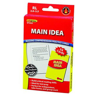 Main Idea Reading Comprehension Practice Cards, Red Level