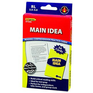 Main Idea Reading Comprehension Practice Cards, Blue Level