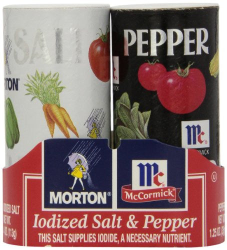 Morton's Salt 4oz/McCormick Pepper 1.25oz Double Pack, 5.25 Oz