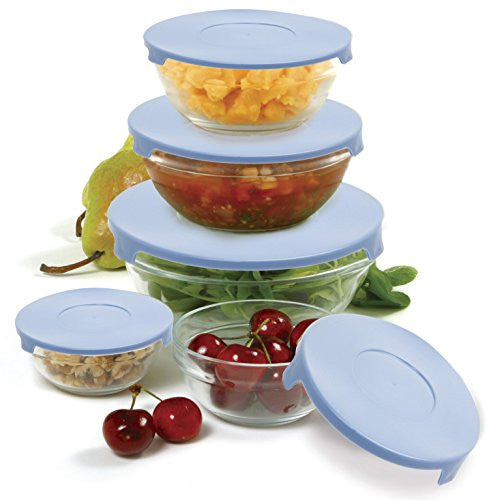 Norpro 10-Piece Nesting Glass Mixing/Storage Bowls with Lids