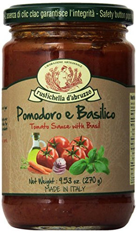 Rustichella d'Abruzzo Pasta Sauce, Classic, Tomato & Basil, 270 gr/9.5 fl oz