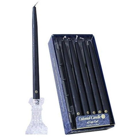 Black 12" Handipt Taper Candles, Box of 12