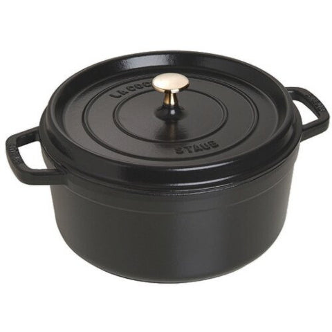 Staub Round Cocotte, 6.5QT, Black