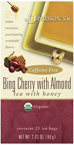 Davidson's Organics, Bing Cherry with Almond, Box of 25 individually wrapped Tea Bags