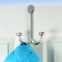 Duchess Over the Door Double Hook 1/Card - Satin Nickel