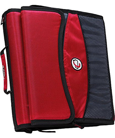 Case-it Sidekick 2-Inch O-Ring Zipper Binder with Removable Tab File, Red
