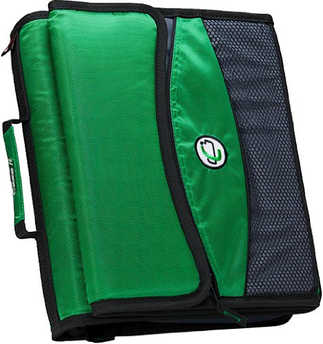 Case-it Sidekick 2-Inch O-Ring Zipper Binder with Removable Tab File, Green