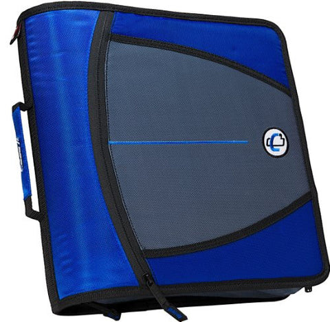 Case-it Mighty Zip Tab 3-Inch Zipper Binder, Blue