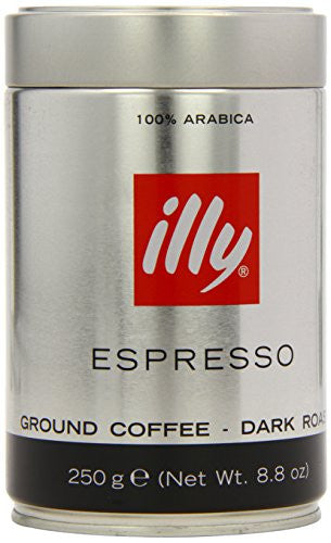 illy Dark Roast Coffee, Fine Grind, 8.8-Ounce Can