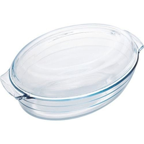 Arcuisine Borosilicate Glass Oval Casserole w/lid 3 Qt (3l