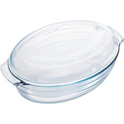 Arcuisine Borosilicate Glass Oval Casserole w/lid 3 Qt (3l)