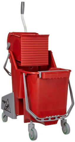 COMBR 8 Gallon Red Mop Bucket with Side-Press Wringer