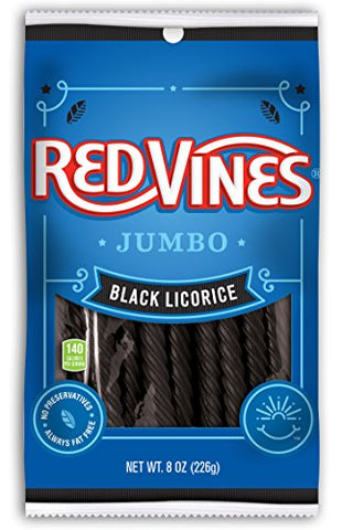 AMERICAN LICORICE COMPANY, JUMBO RED VINES BLACK LICORICE 8OZ