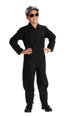 Kids Black Air Force Type Flightsuit - Medium