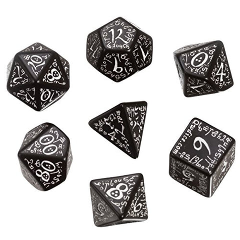 Elvish - Black & white Dice Set (7)