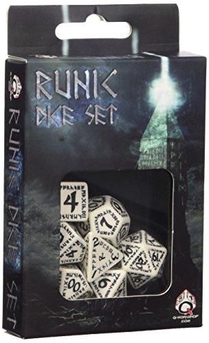 Runic - White & black Dice Set (7)