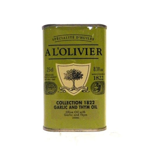 A L'Olivier Extra Virgin Olive Oil Infused With Garlic & Thyme 8.3 oz
