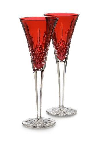 Lismore Jewels Toasting Flute Pair Crimson (not in pricelist)