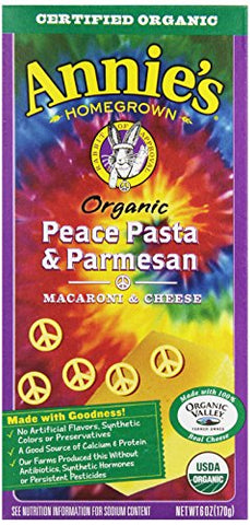 Annie's Homegrown, Organic Peace Pasta with Parmesan, 6 oz