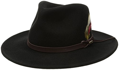 Scala Classico Men's Crushable Felt Outback Hat (Black / X-Large)